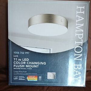 Hampton Bay Brushed Nickel LED Flush Mount